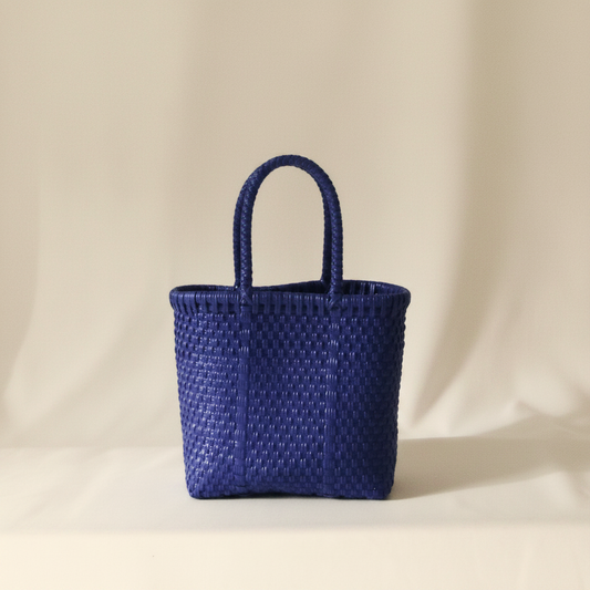 Tote Chico Azul Sólido — Off-White