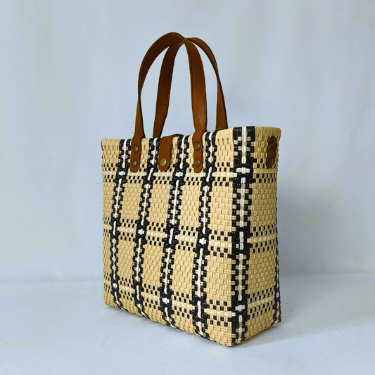 Tote Clásica mediano con Asa piel - Bolsa Artesanal Mx