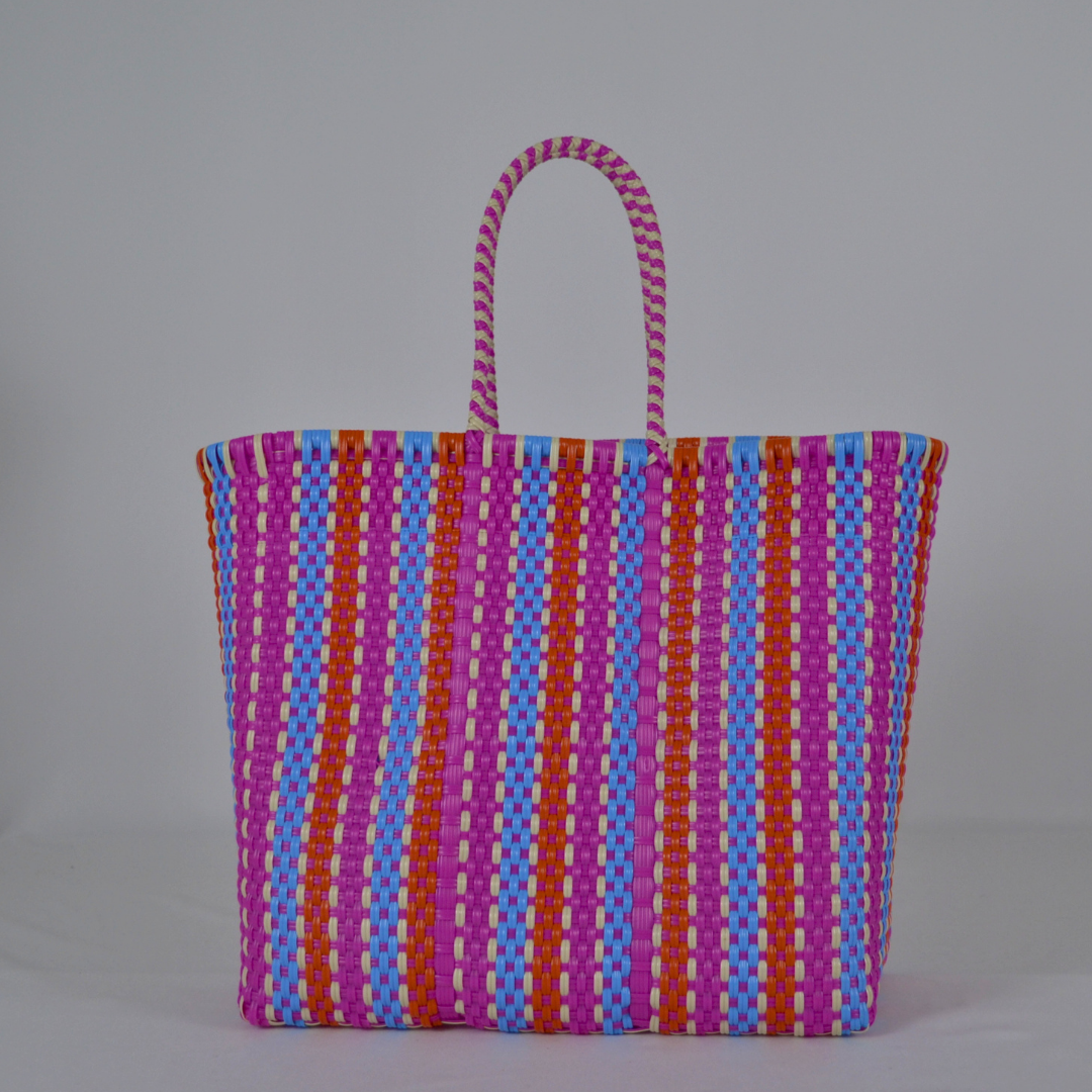 Tote Artesanal Tamaño Jumbo Multicolor Tejida a Mano