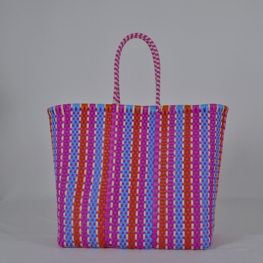 Tote Artesanal Tamaño Jumbo Multicolor Tejida a Mano