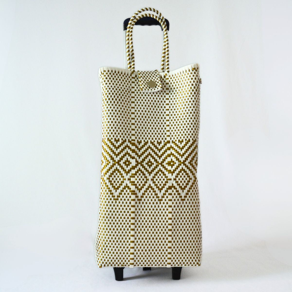 Carrito para mandado artesanal color neutro con estructura de aluminio