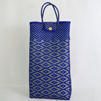 Carrito para mandado artesanal azul resistente con armazón de aluminio