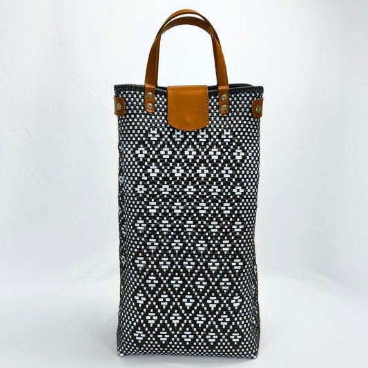 Carrito para mandado artesanal con piel | Hecho en México | Bolsa con carrito