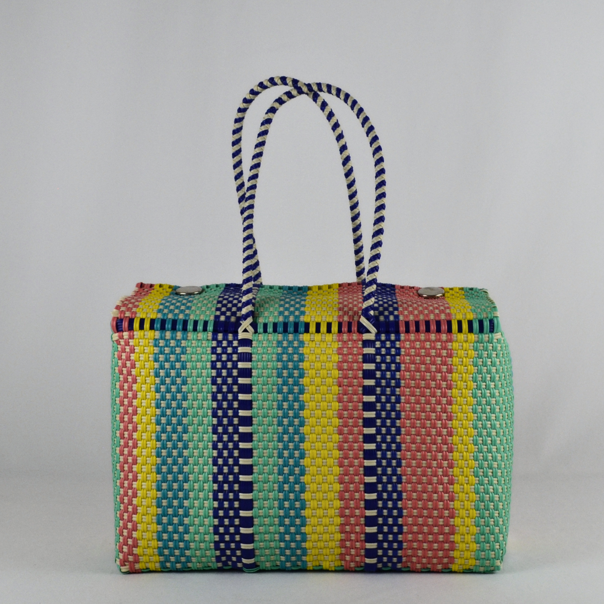 Lonchera artesanal tamaño especial multicolor tejida a mano