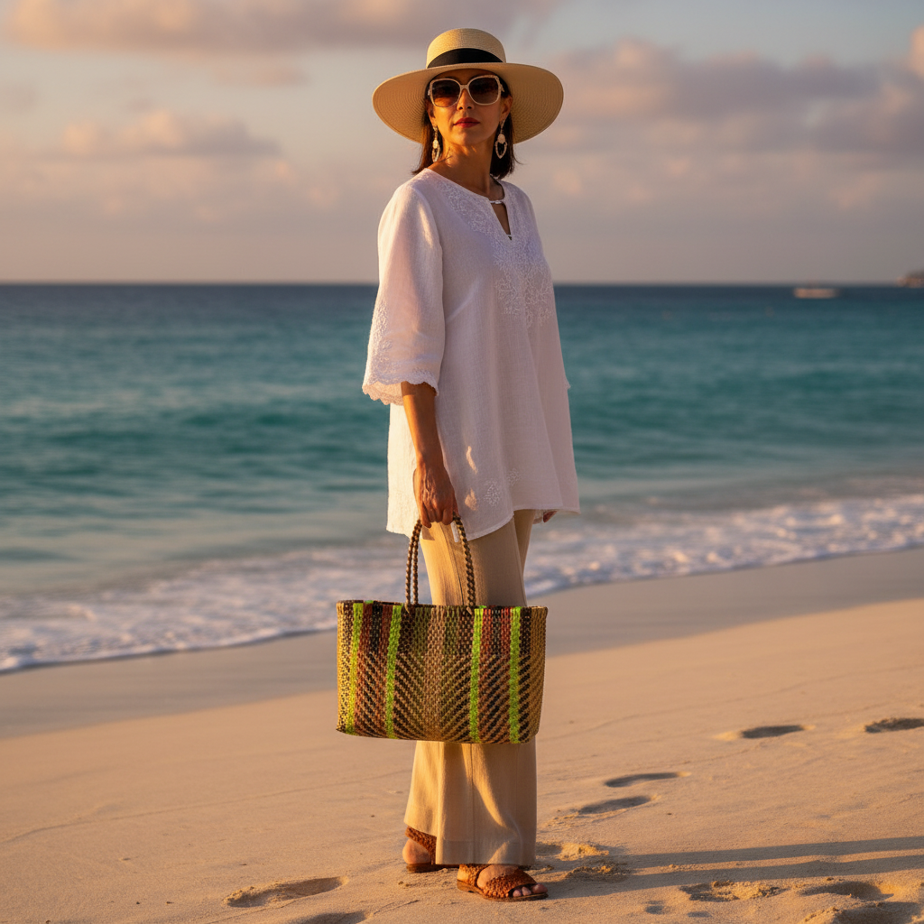 Modelo mexicana con bolsa Citron en Puerto Vallarta
