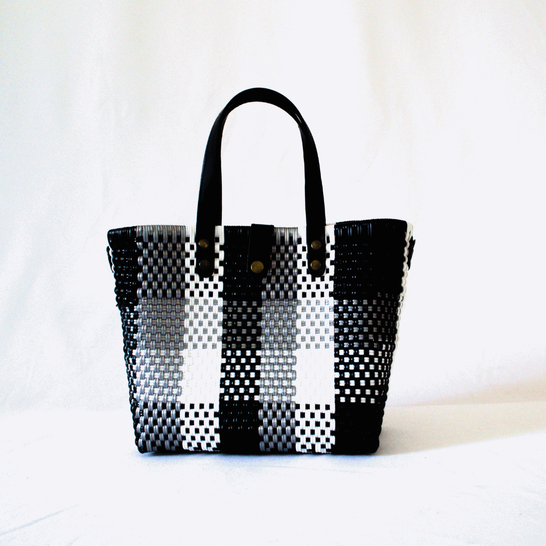 Tote Mediano Asa Piel Negro Multi – Tote Mediano de Piel Hecho en México