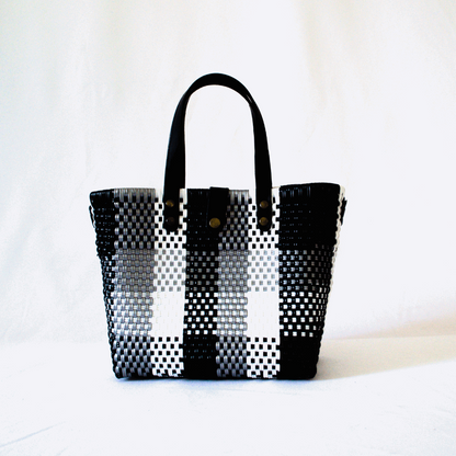 Tote Mediano Asa Piel Negro Multi – Tote Mediano de Piel Hecho en México