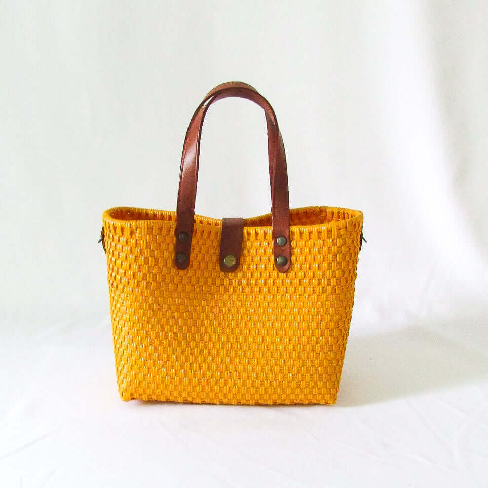 Tote Mediano Asa Piel Rojo - Bolsa Artesanal Mx