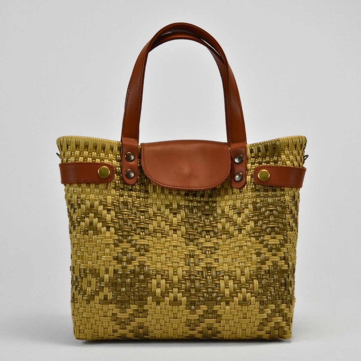 Tote Mediano de Piel Hecho en México bolsa artesanal tejida a mano con plástico reciclado LDPE