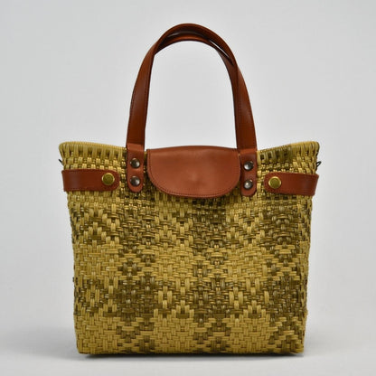 Tote Mediano de Piel Hecho en México bolsa artesanal tejida a mano con plástico reciclado LDPE