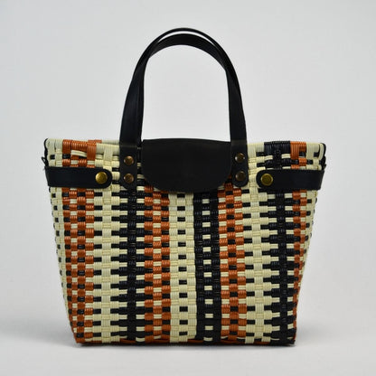 Tote Mediano de Piel Hecho en México bolsa artesanal tejida a mano con plástico reciclado LDPE