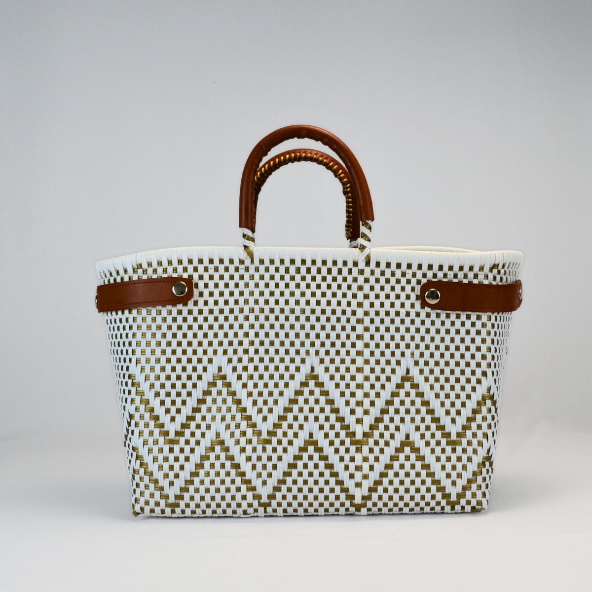 Tote grande piel artesanal México, bolsa sostenible y única tejida a mano