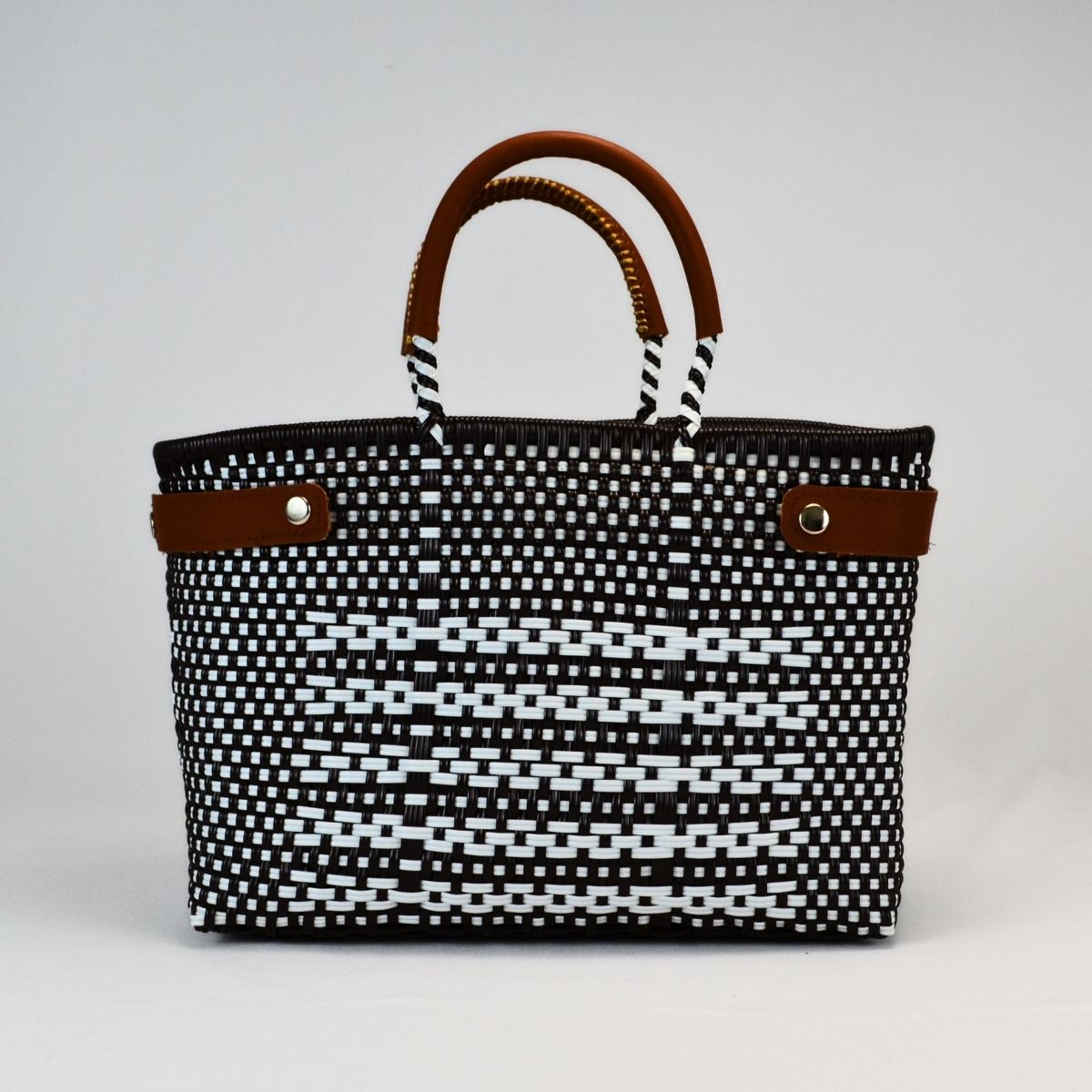 Tote grande piel artesanal México, bolsa sostenible y única tejida a mano