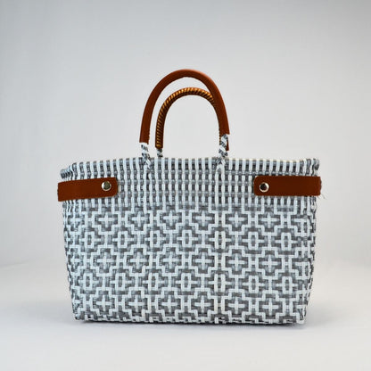 Tote grande piel artesanal México, bolsa sostenible y única tejida a mano