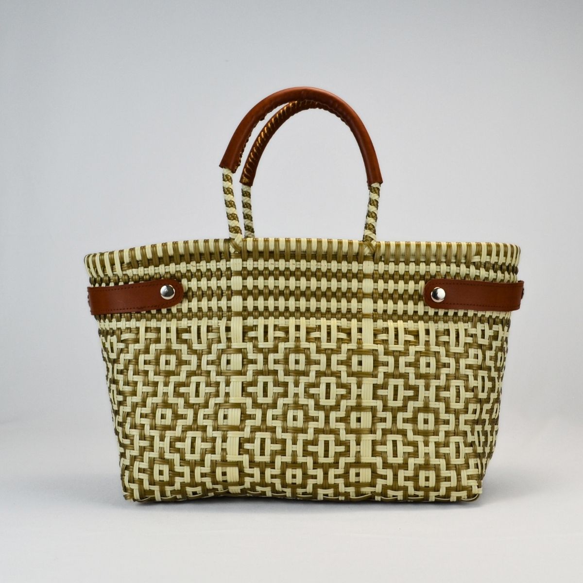 Tote grande piel artesanal México, bolsa sostenible y única tejida a mano