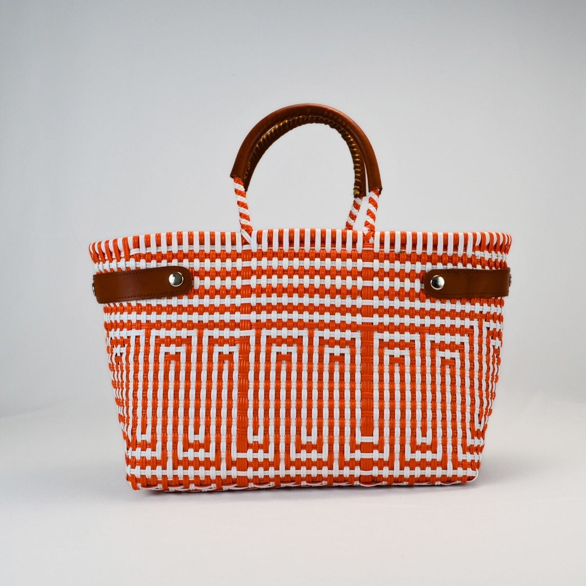 Tote grande piel artesanal México, bolsa sostenible y única tejida a mano