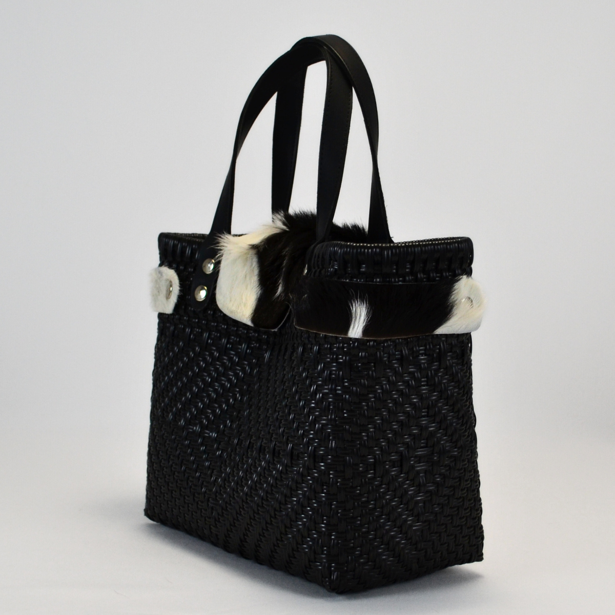 tote artesanal piel México edición Cow Furry detalle de textura piel