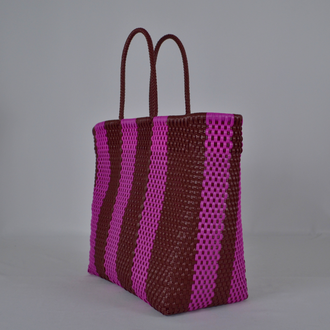 Tote Artesanal Tamaño jumbo bicolor Tejida a Mano