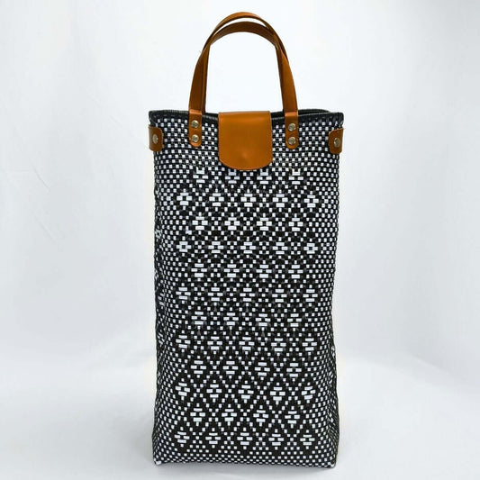 Carrito para mandado artesanal con piel | Hecho en México - Bolsa Artesanal MX | Bolsas Hechas a Mano con Impacto Social