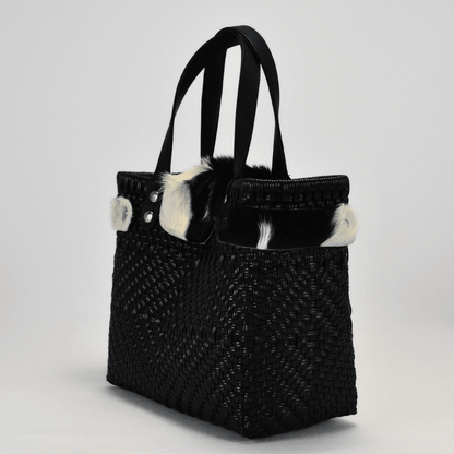 Tote artesanal piel México | Edición Cow Furry hecha a mano - Bolsa Artesanal MX | Bolsas Hechas a Mano con Impacto Social