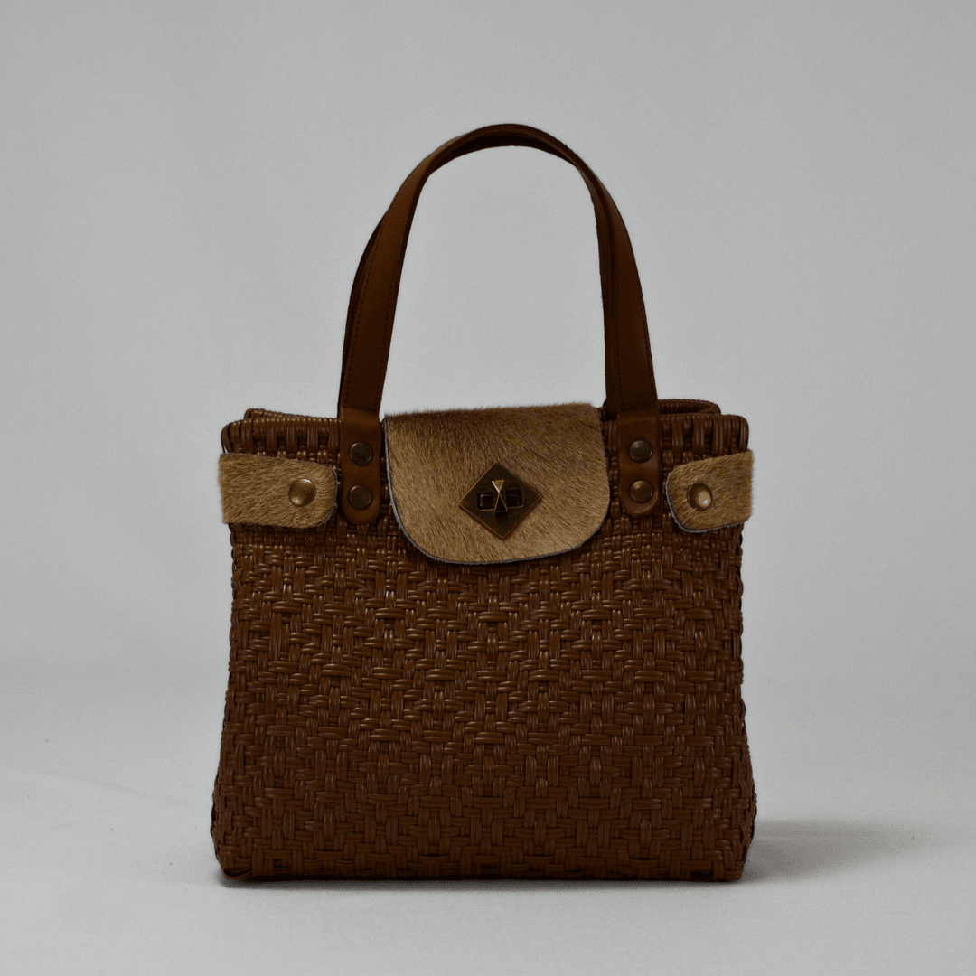 Tote artesanal piel México | Edición Cow Furry hecha a mano - Bolsa Artesanal MX | Bolsas Hechas a Mano con Impacto Social