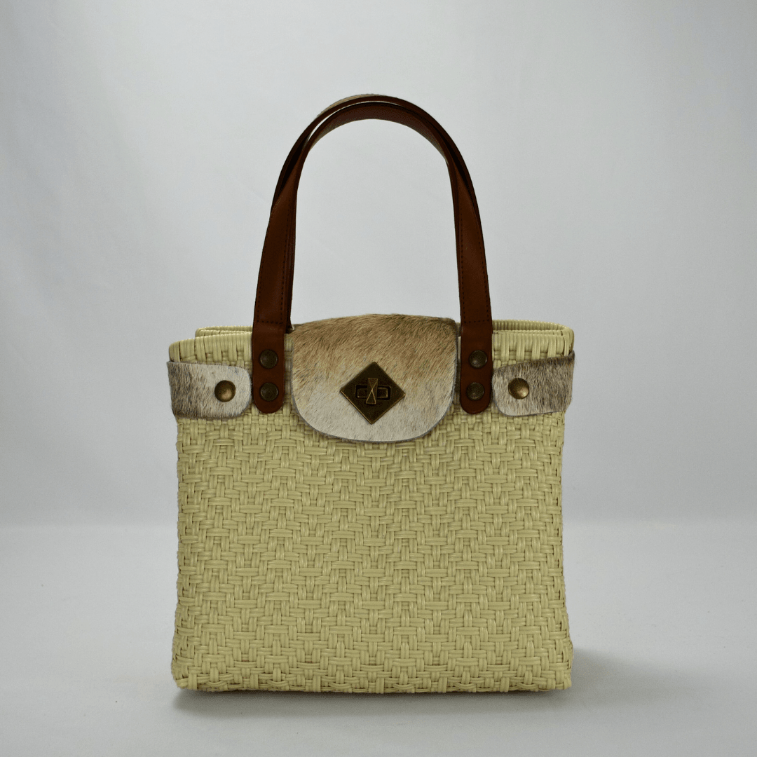 Tote artesanal piel México | Edición Cow Furry hecha a mano - Bolsa Artesanal MX | Bolsas Hechas a Mano con Impacto Social