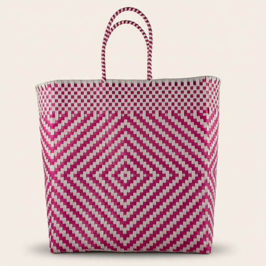 Tote Extra Jumbo Rosa — Fondo Off-White