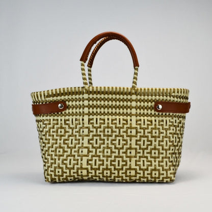 Tote grande piel artesanal México | Bolsa hecha a mano con LDPE - Bolsa Artesanal MX | Bolsas Hechas a Mano con Impacto Social