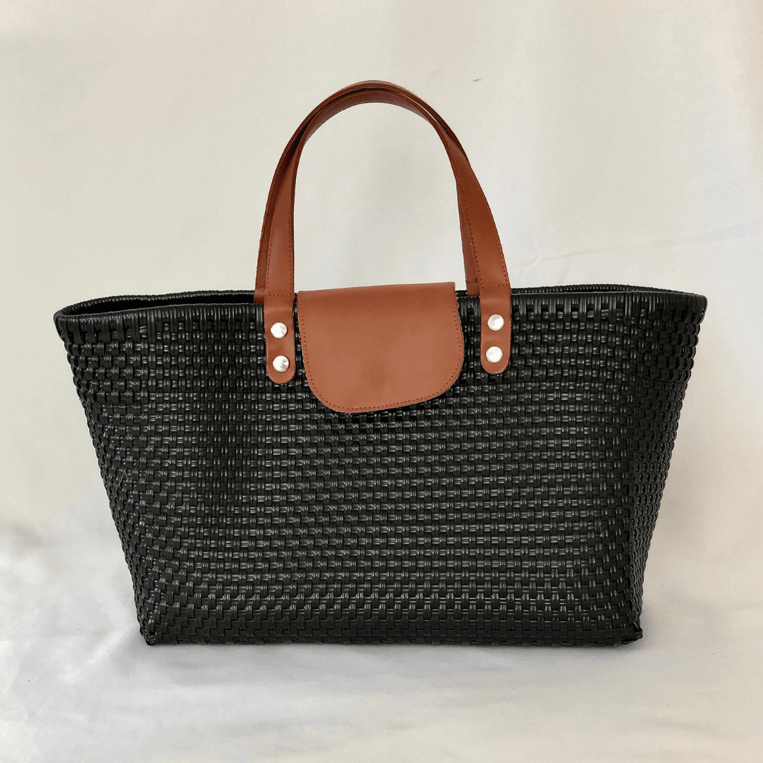 Tote grande piel artesanal México | Bolsa hecha a mano con LDPE - Bolsa Artesanal MX | Bolsas Hechas a Mano con Impacto Social