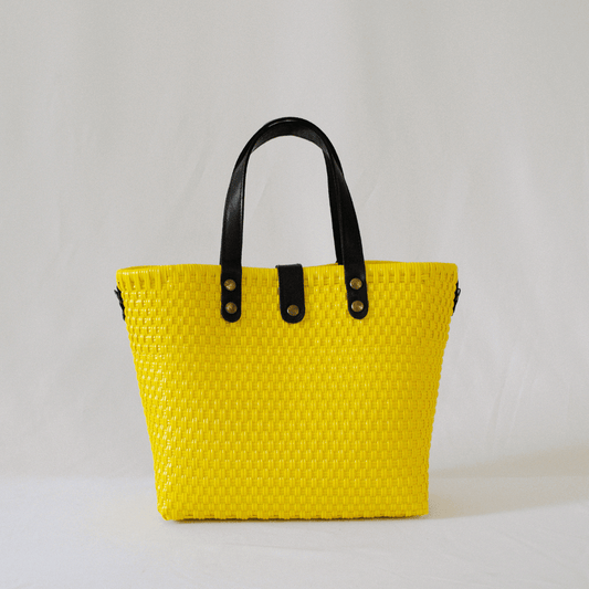 Tote Mediano Asa Piel Negro - Bolsa Artesanal Mx