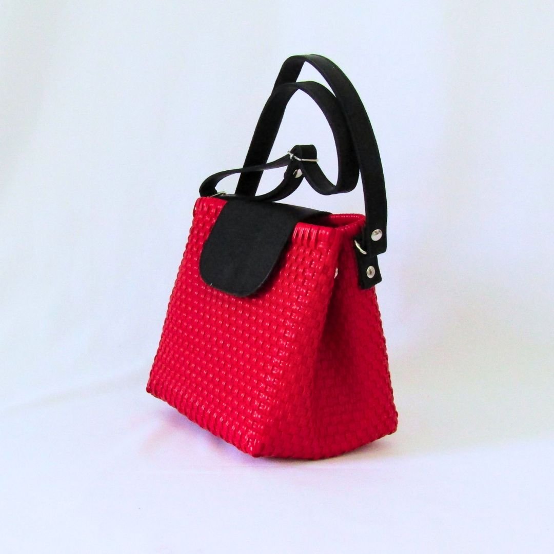 Tote mediano con tapa negro - Bolsa Artesanal Mx