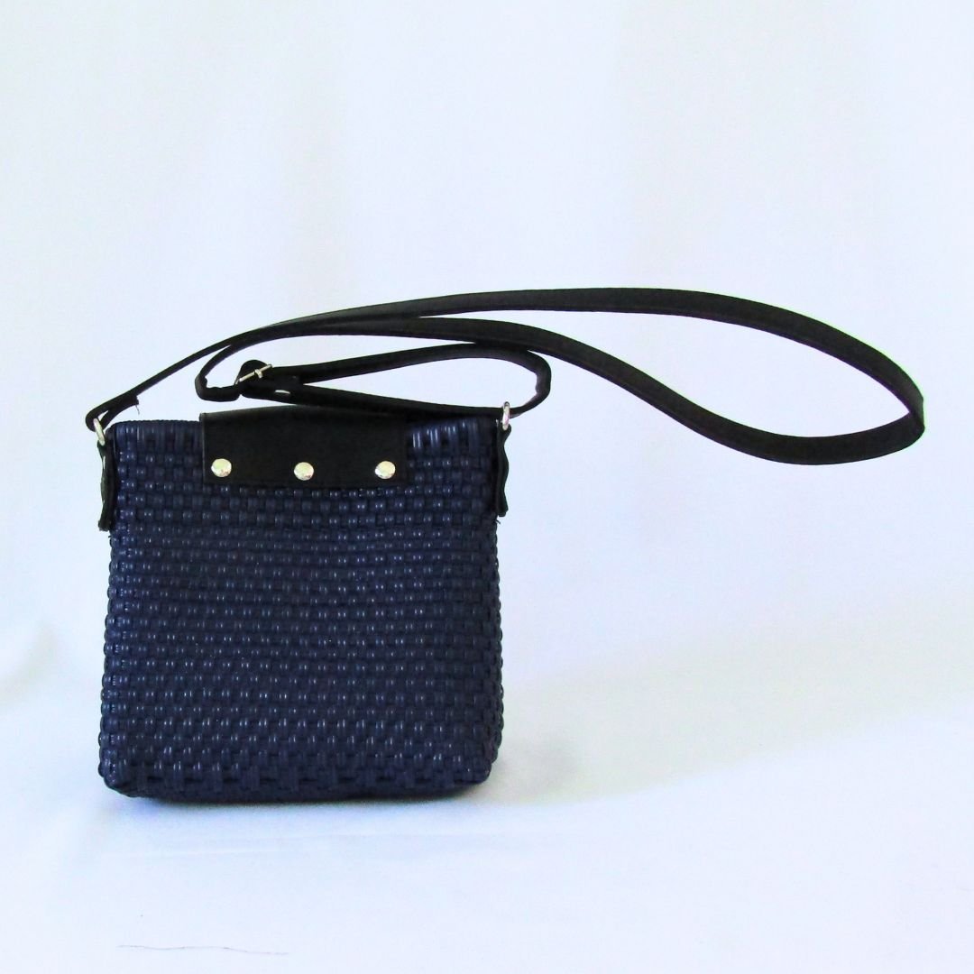 Tote mediano con tapa negro - Bolsa Artesanal Mx
