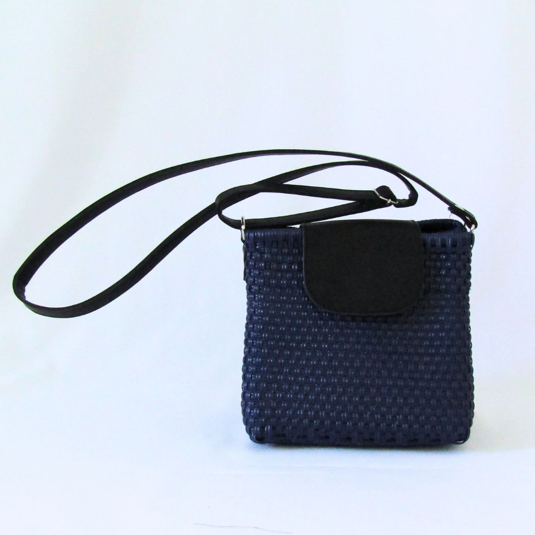 Tote mediano con tapa negro - Bolsa Artesanal Mx