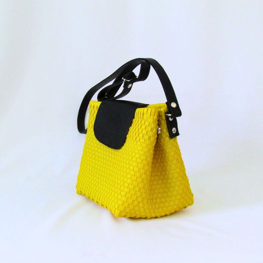 Tote mediano con tapa negro - Bolsa Artesanal Mx