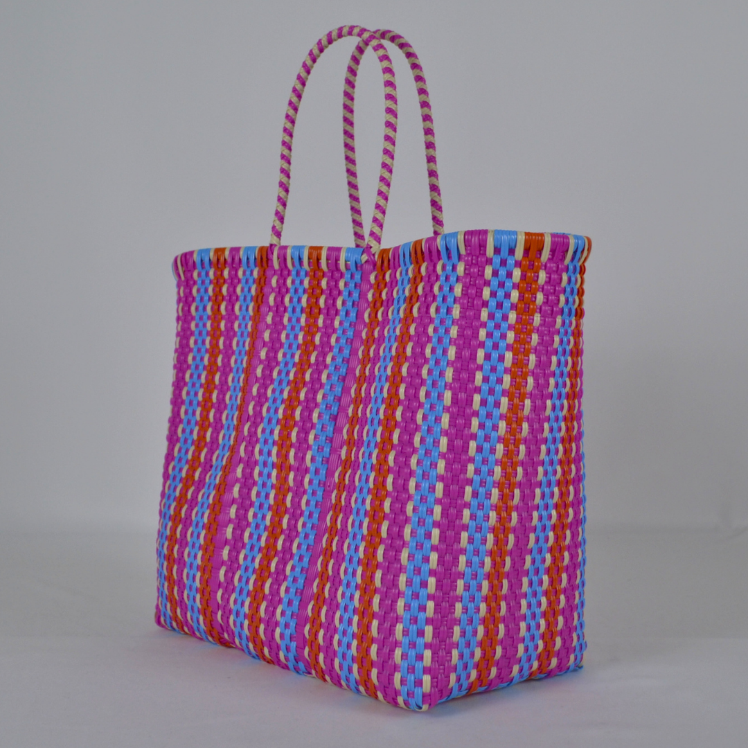 Tote Artesanal Tamaño Jumbo Multicolor Tejida a Mano