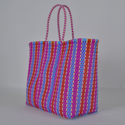 Tote Artesanal Tamaño Jumbo Multicolor Tejida a Mano